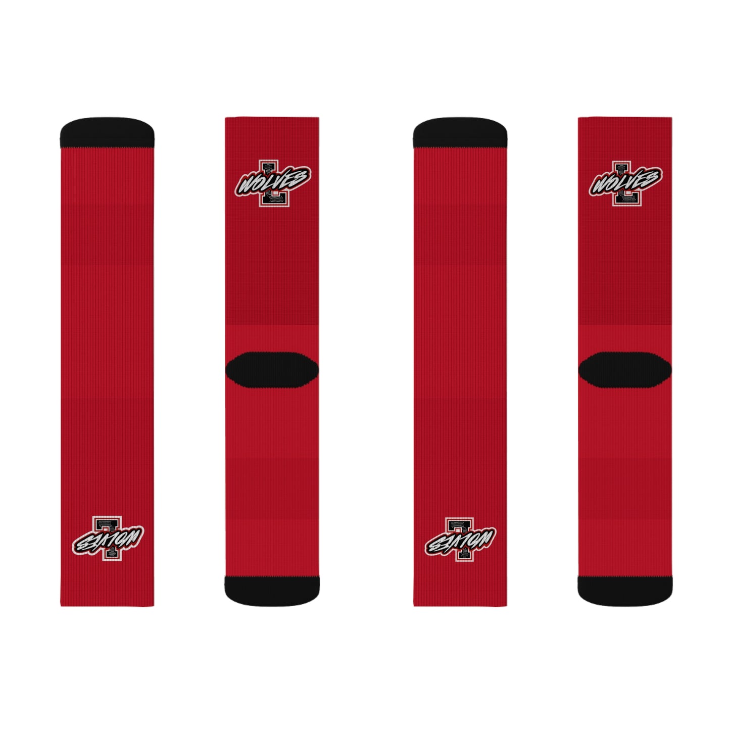 Sublimation Socks- New L Wolves Red Sock