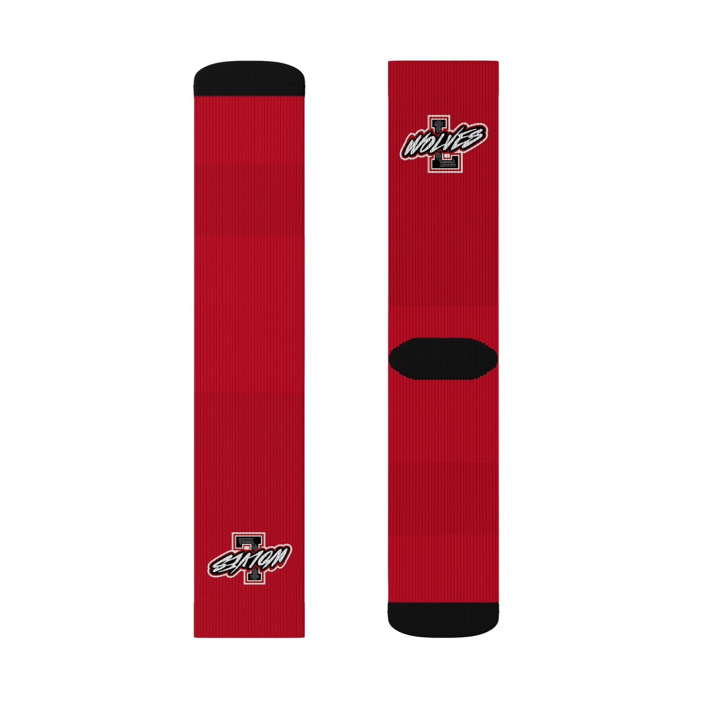 Sublimation Socks- New L Wolves Red Sock