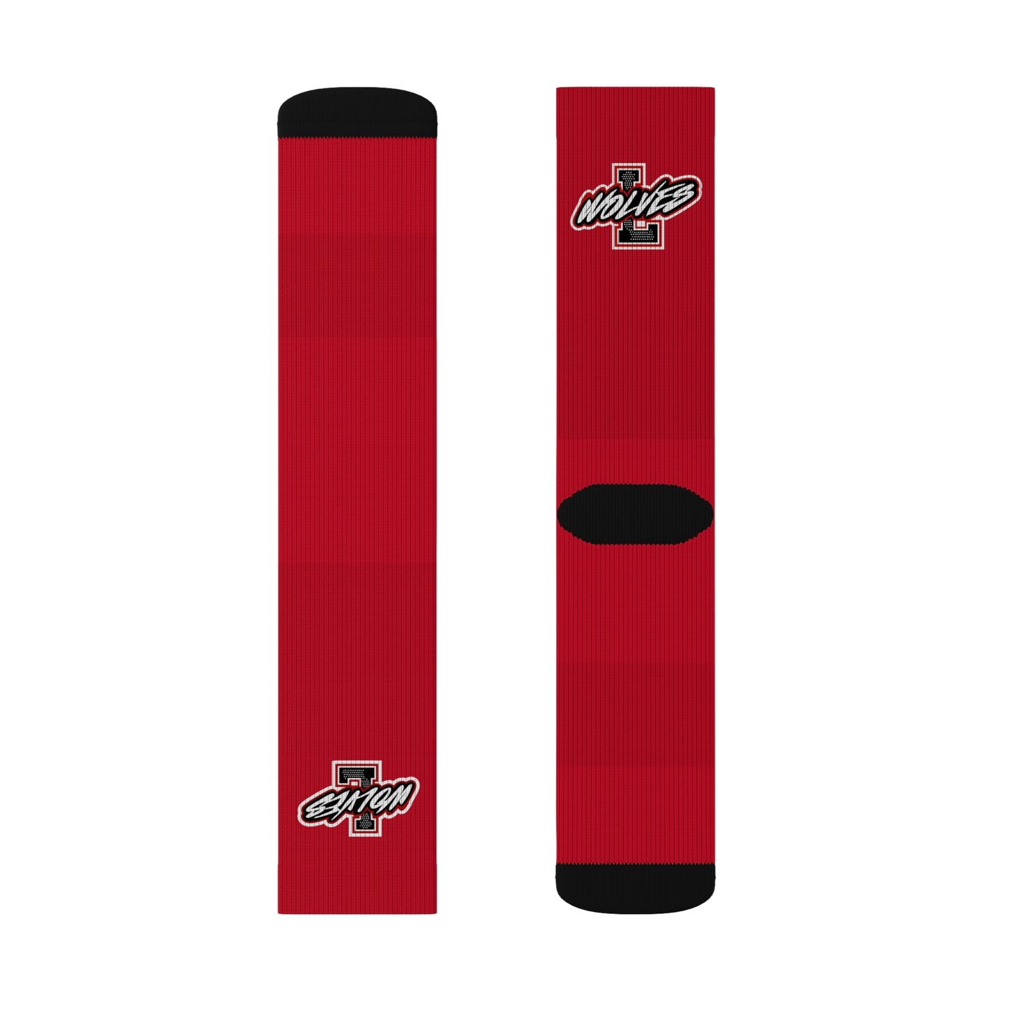 Sublimation Socks- New L Wolves Red Sock