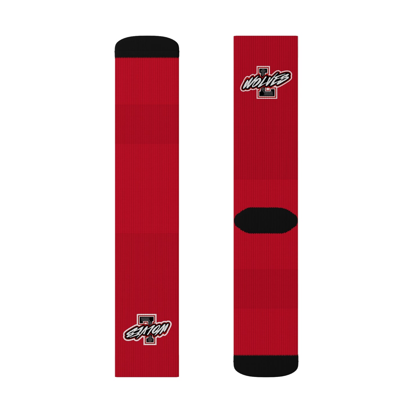 Sublimation Socks- New L Wolves Red Sock