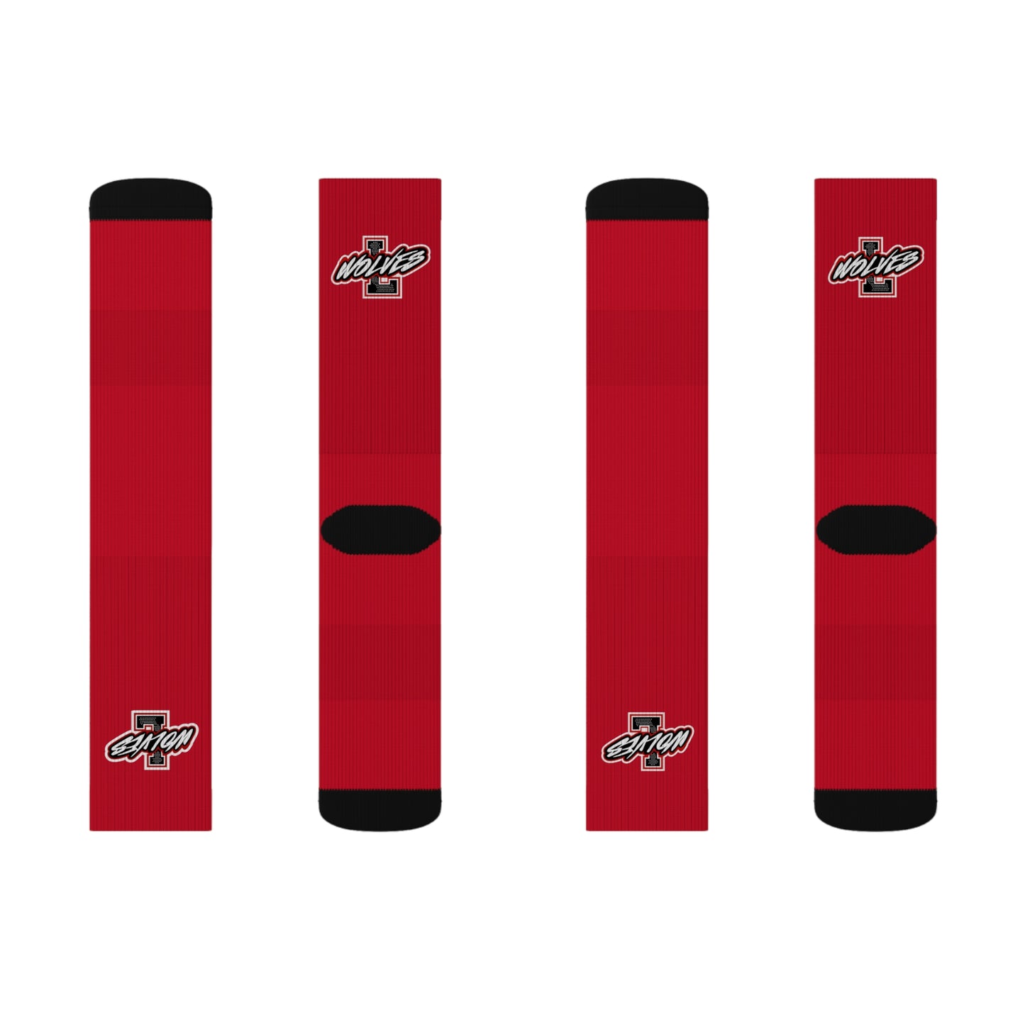 Sublimation Socks- New L Wolves Red Sock