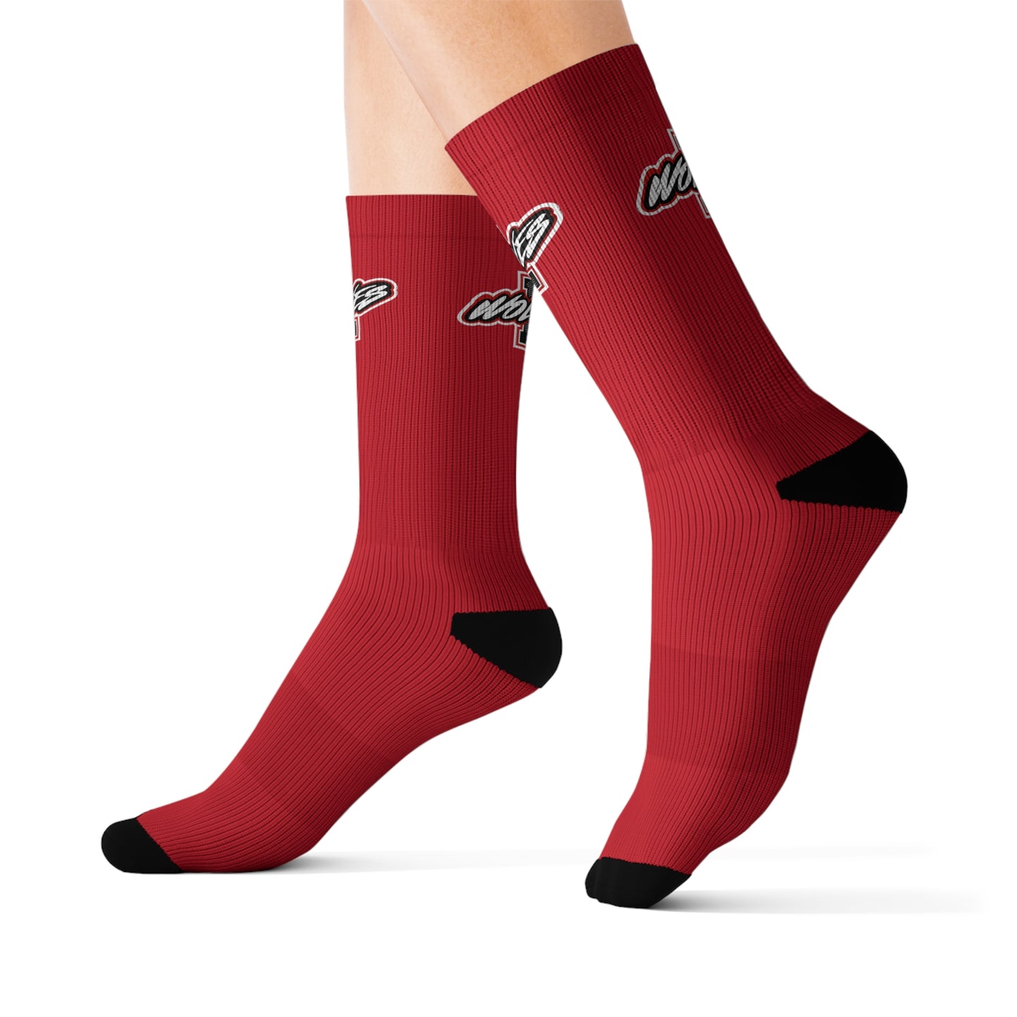 Sublimation Socks- New L Wolves Red Sock