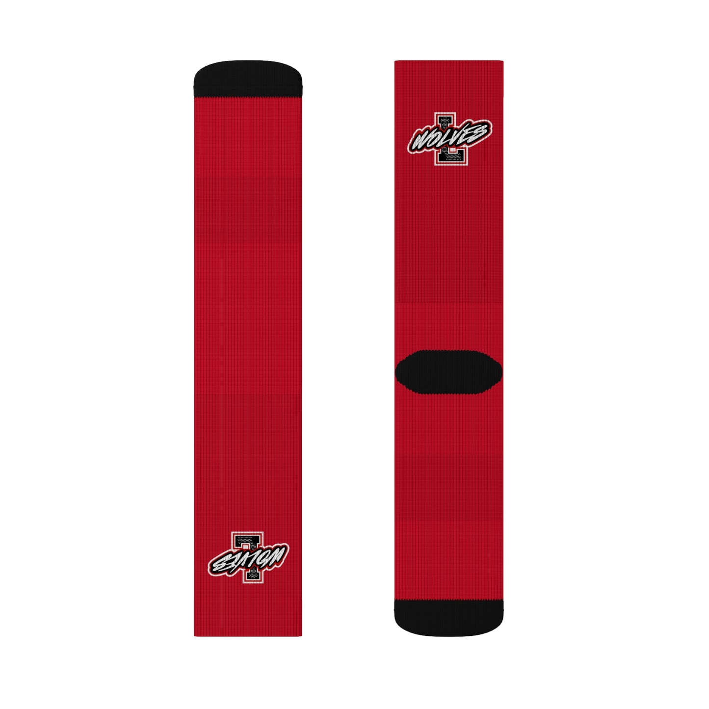Sublimation Socks- New L Wolves Red Sock