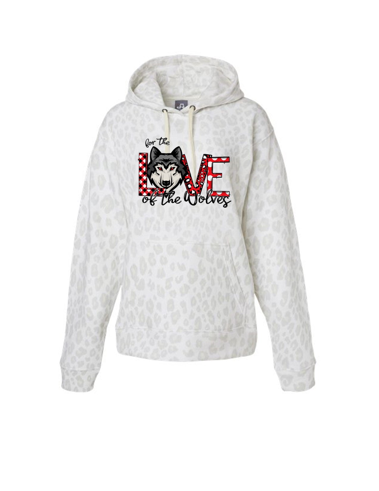 Love the Wolves Snow Leopard Hooded Sweatshirt