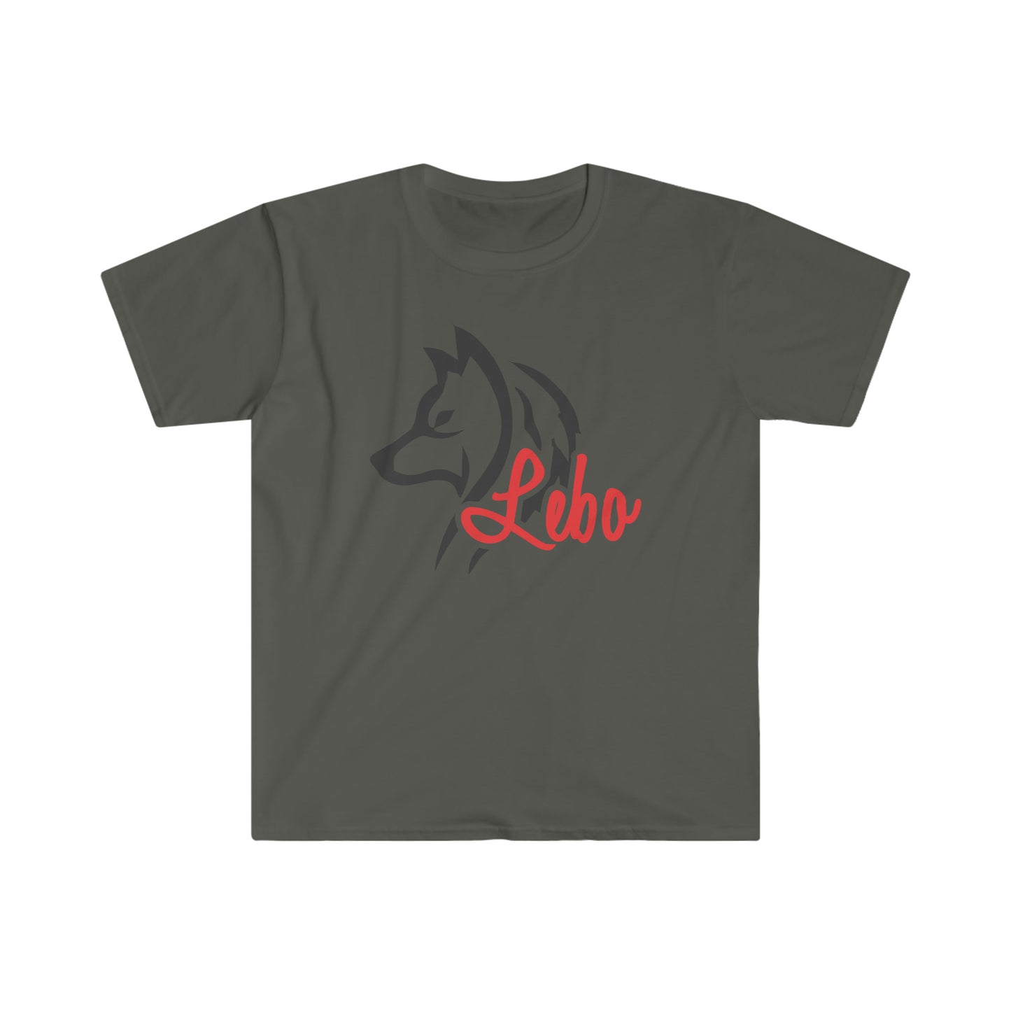 Lebo Wolves head Script Lebo Softstyle tee