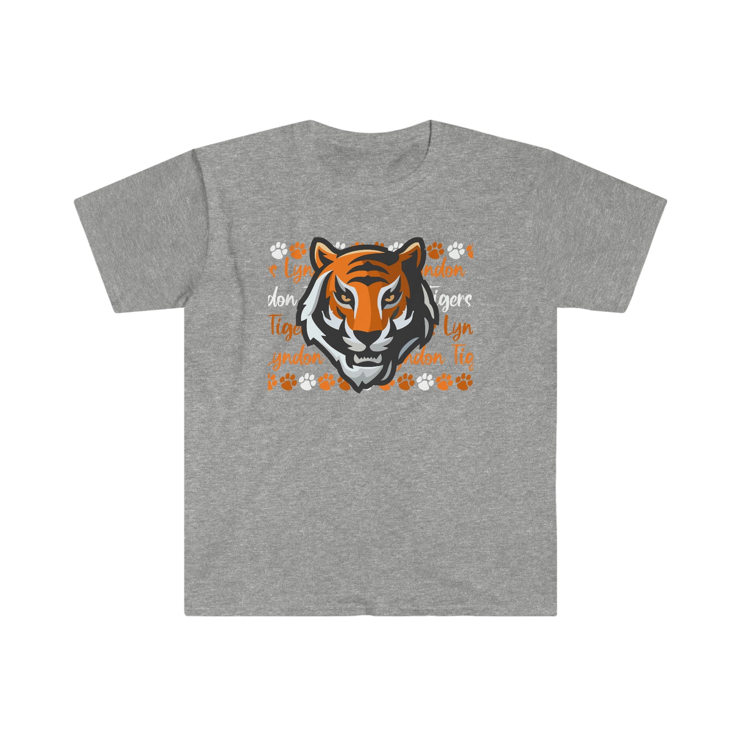 Lyndon Tigers Scripty Font Softstyle Tee