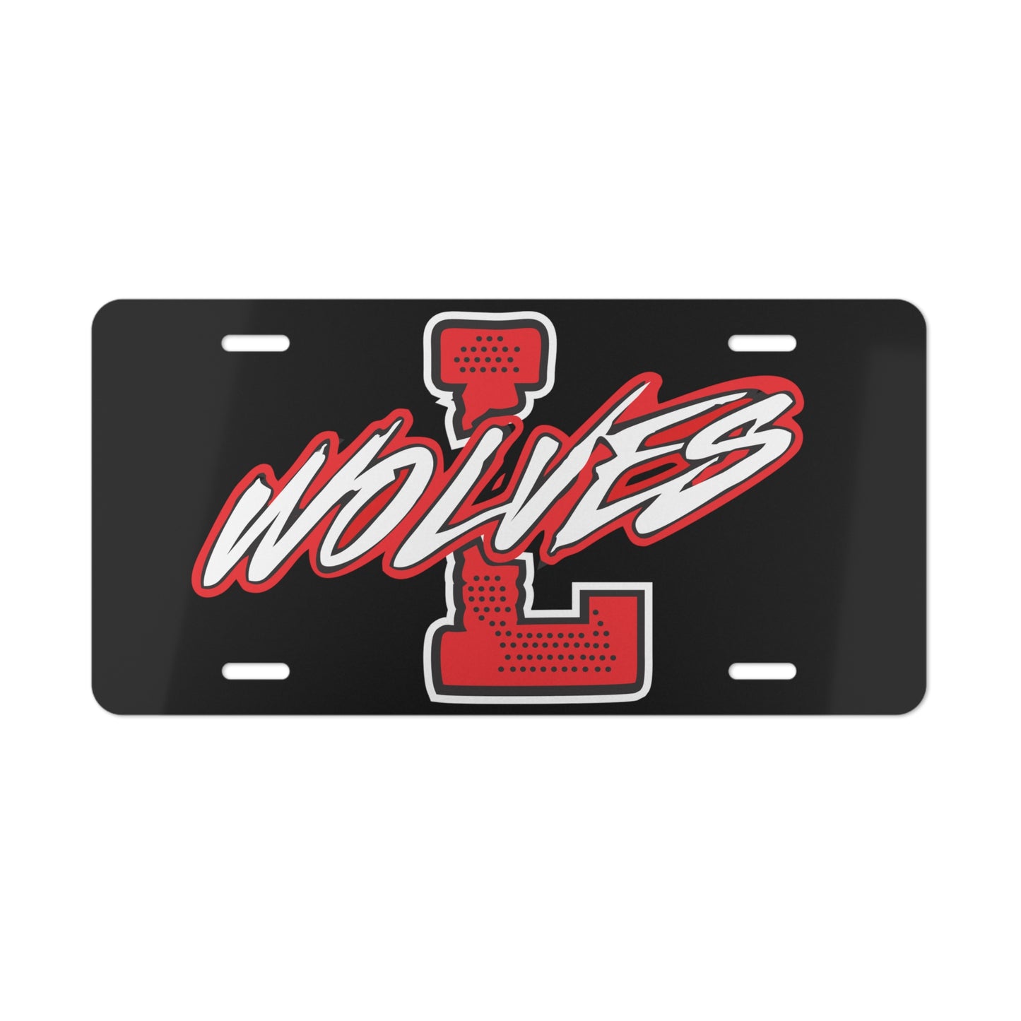 Lebo Wolves License Plate- Red L