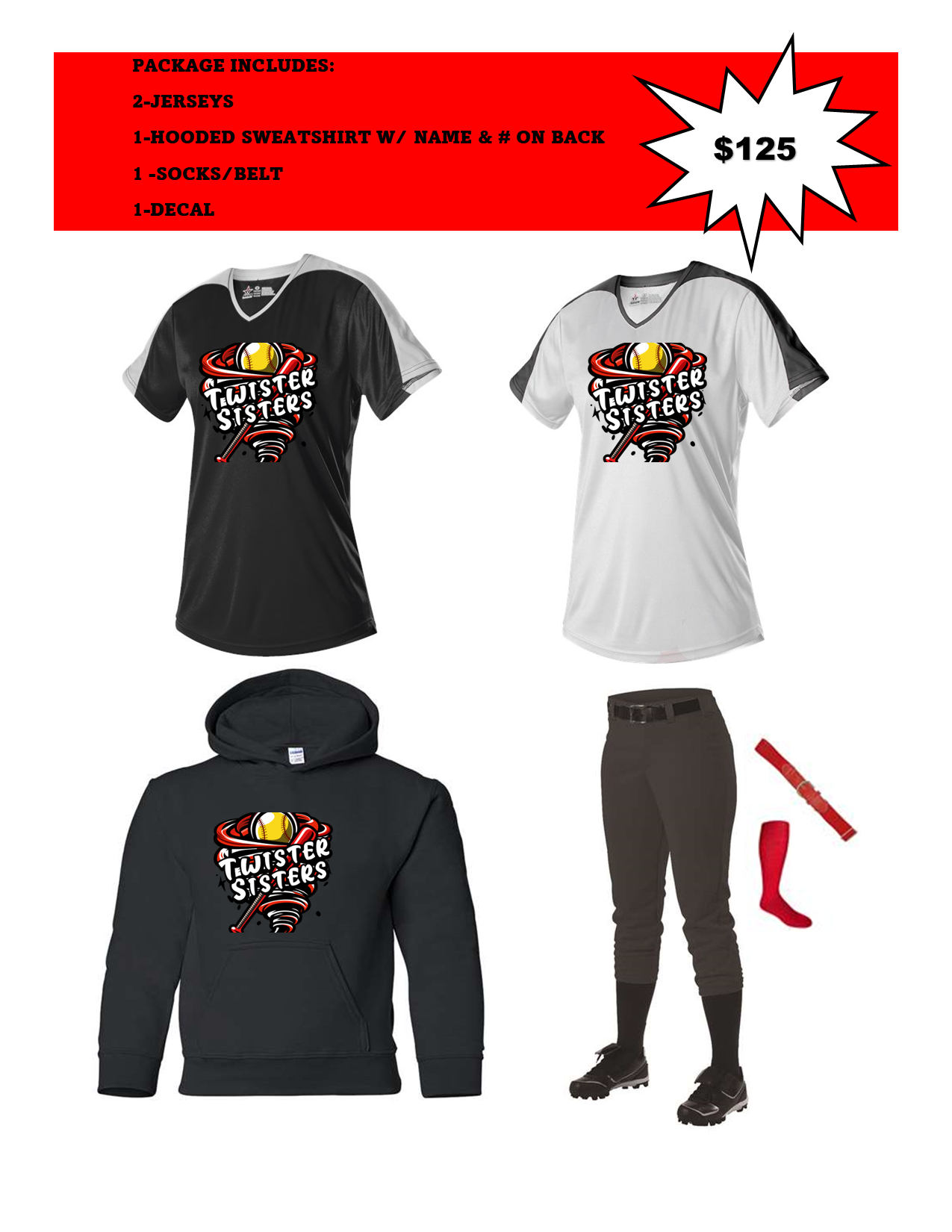 Twister Sisters Softball Package **Current Players** Slingin Ink