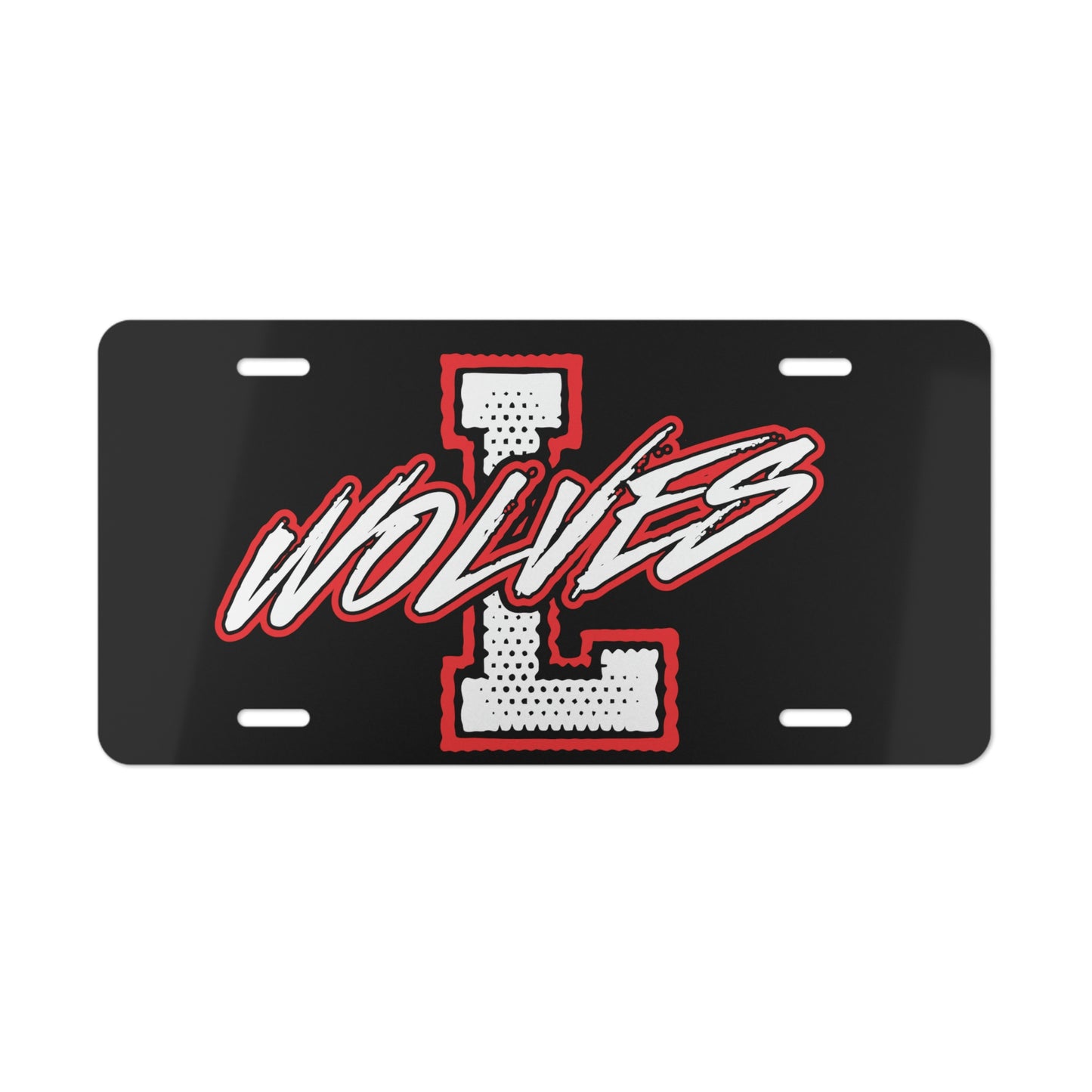 License Plate Lebo Wolves New L Black