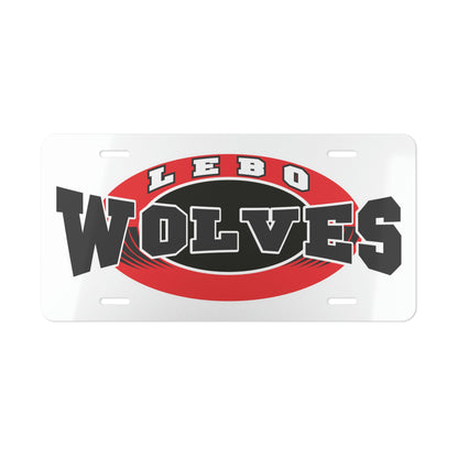 License Plate- Lebo Wolves White