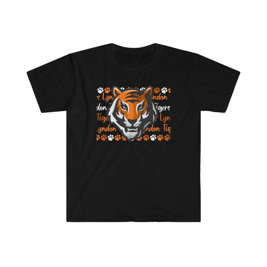 Lyndon Tigers Scripty Font Softstyle Tee