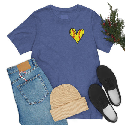 Softball Heart- Bella- Multiple color options