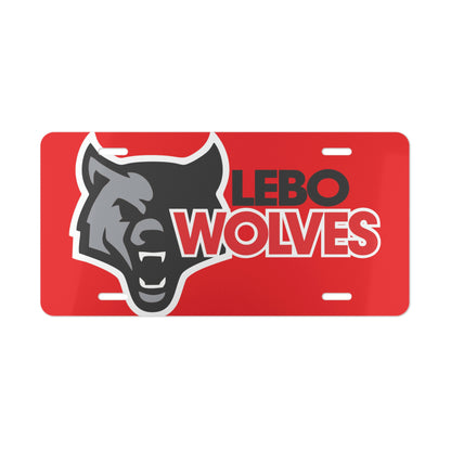 License Plate Lebo Wolves Red